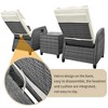 YOOCOZZ 2-Person Adjustable Outdoor HDPE Rattan Chair Set with Backrest and Coffee Table - Beige - 3 of 4