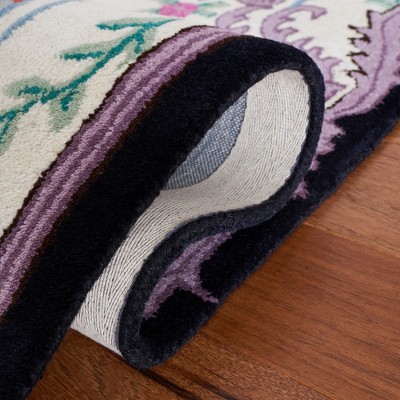 Chic Bellagio Hand-Tufted Black Wool & Viscose 6' x 9' Area Rug