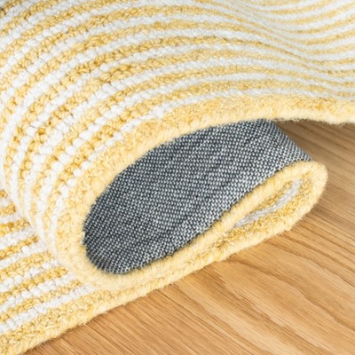 Ivory and Yellow Hand-Tufted Wool Area Rug, 6' x 9'