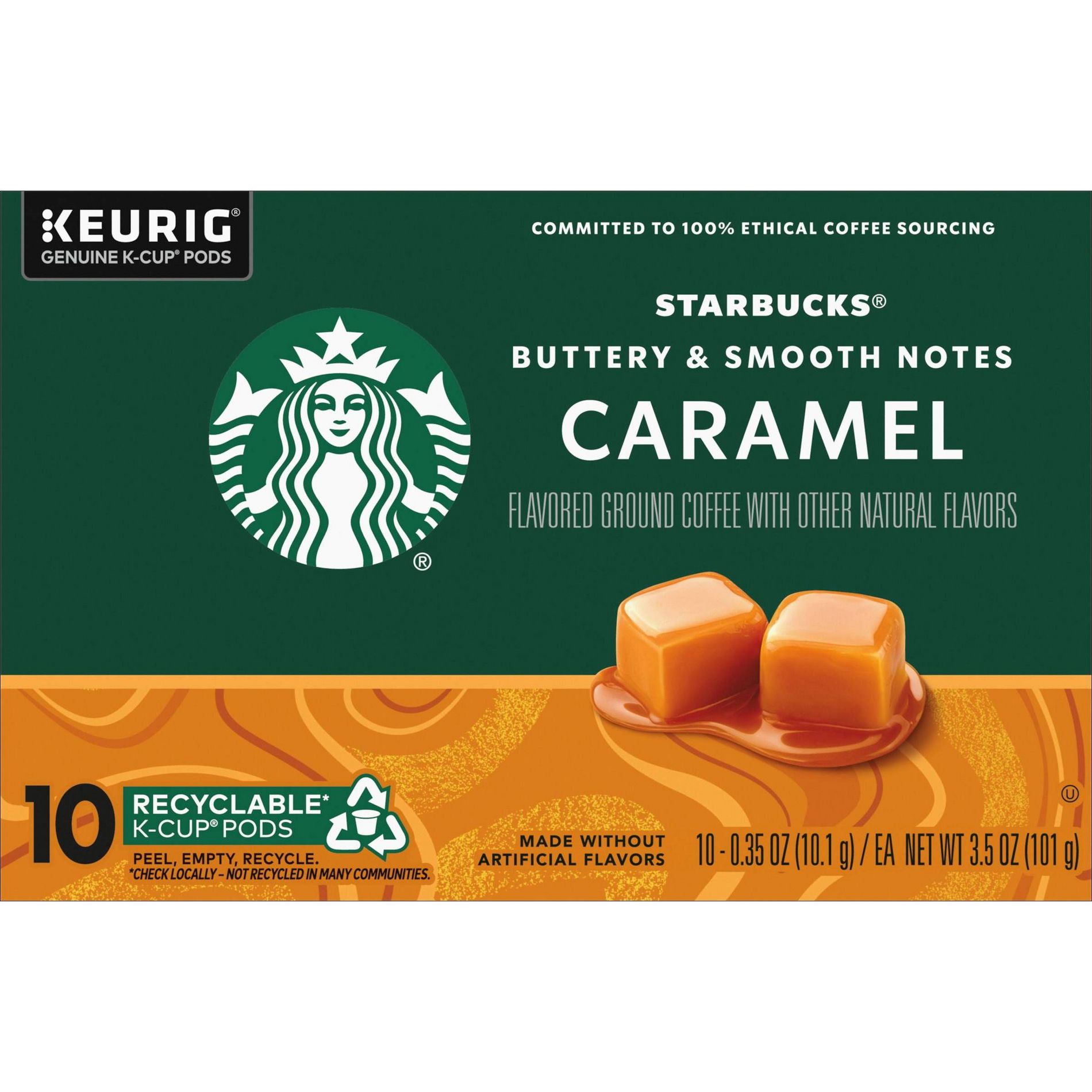 Starbucks Caramel Light Roast Keurig K-Cup Coffee Pods - 10ct