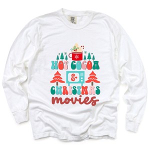 Simply Sage Market Retro Hot Cocoa Mug And Christmas Movies Garment Dyed Long Sleeve - 1 of 4