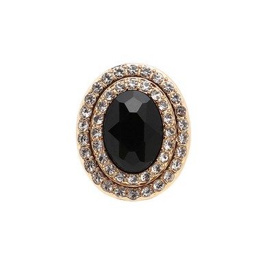 SOHI Women's Black Oval Cocktail Ring