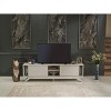 Vynxaria Mid Century Modern TV Stand, 67" Unit with 2 Sliding Door Cabinets and 2 Shelves, Grey Finish - 4 of 4