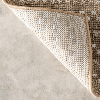 Haylo Neutral Geometric 4' x 6' Synthetic Area Rug