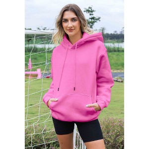 Attraco Women's Oversized Oversized Casual Drop Shoulder Pullover Hoodie Sweatshirt with Kangaroo Pocket - 1 of 4
