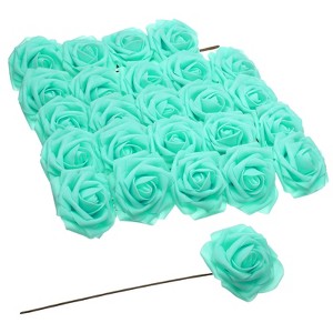 Unique Bargains Durable Bright Colors DIY Creativity Wide Application Artificial Flowers 25 Pc - 1 of 4