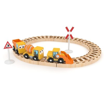 J'adore Construction Train and Rail Wooden Toy Playset