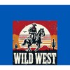Wild West Cowboy Sunset Ride Adult Crew Neck Short Sleeve Tee - 2 of 2