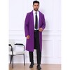 Lars Amadeus Men's Single Breasted Notch Lapel Formal Winter Long Overcoat - 2 of 4