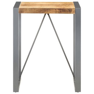 vidaXL Industrial-Style Dining Table Built with Solid Rough Mango Wood and Gray Powder-Coated Steel Legs - 1 of 4