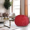 GlasFlength Bean Bag Seats Comfortable Premium Faux Fur Lounge Chair with Dual Layer Foam for Living Room Bedroom, Red, 45"*45"*30" - 4 of 4