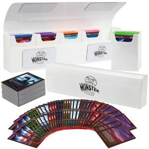 Monster Protectors Magnetic Five Deck Box- White, Holds 375 Gaming TCGs, Self-Locking Closure, Use w Standard & Smaller Size Gaming Trading Cards - 1 of 4