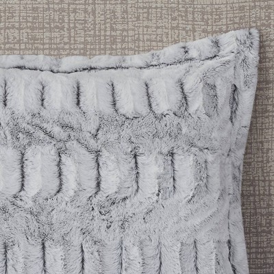 Gray Twin Reversible Faux Fur Bedspread Set