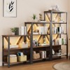 COZONY 3/4/5-Tier Industrial Bookshelf with LED Lights — Metal Open Shelf Bookcase, Heavy Duty Tall Storage for Bedroom, Office & Living Room - 2 of 4