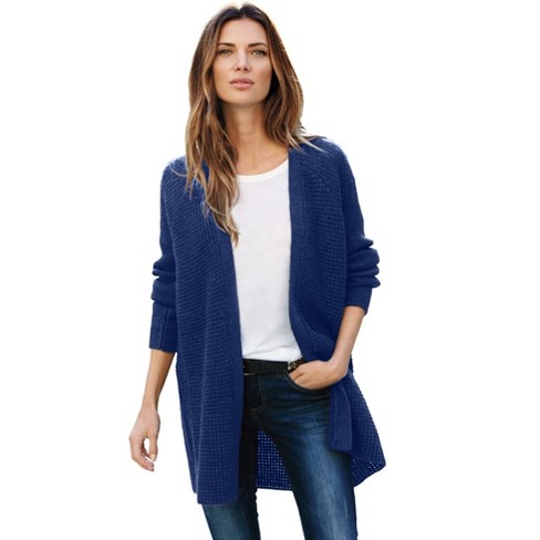 Waffle cardigan womens sale