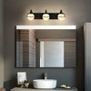 PAKOKULA 27.95 in. 3-Light Black Wall Sconce with White Globe Shades and Black Trim - 4 of 4