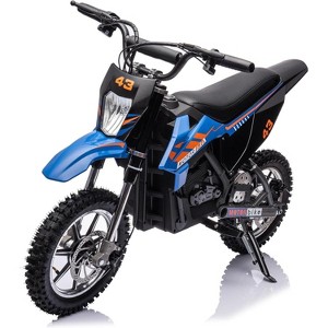 36V Electric Dirt Bike for Kids 8-14, 15.5MPH Off-Road Motorcycle, High-Speed for Teens with LED Headlight, Leather Seat, Front+Back Brake, Black - 1 of 4