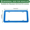 Unique Bargains Stainless Steel Car License Plate Frame Bracket with Screws Caps 4 Hole Round Hole Wide Frame - 4 of 4
