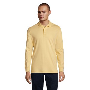 Lands' End School Uniform Men's Long Sleeve Interlock Polo Shirt - 1 of 4