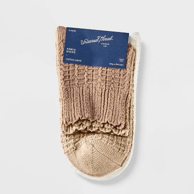 Women's Scallop Edge 3pk Ankle Socks - Universal Thread' 4-10 - image 2