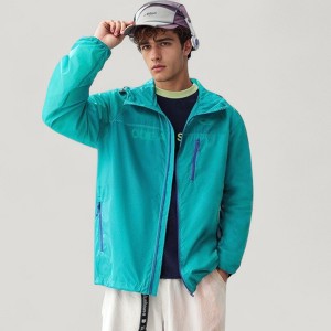 Anna-Kaci Active Men's Lightweight Hooded Zip-Up Windbreaker Jacket with Elastic Cuffs - 1 of 4