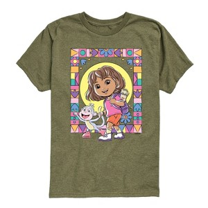 Boys' - Dora the Explorer - Boots Mosaic Short Sleeve Graphic T-Shirt - 1 of 4