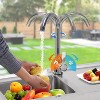 Stainless Steel Utility Sink with Faucet,Hot and Cold Water Pipes with 360° Gooseneck Faucet, Free Standing Double Bowl Kitchen Sink - 3 of 4