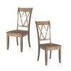 Transitional Double X-Back Side Chairs Set of 2 with White Finish and Pine Veneer - 3 of 4