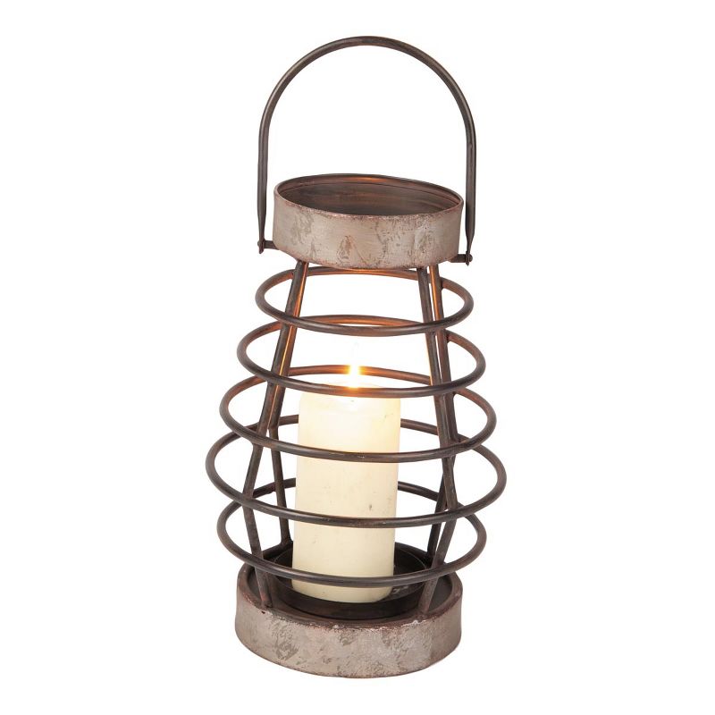 Rustic Cage Wire Metal Pillar Candle Holder - Foreside Home & Garden, 1 of 5