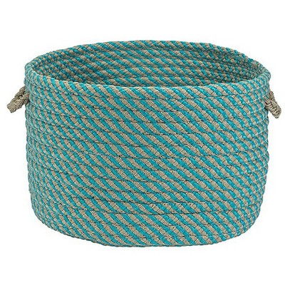Colonial Mills Cabana Basket - Teal 15"x15"x12"  100% Polypropylene Round