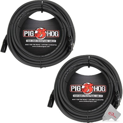 PigHog 8mm XLR Microphone Cable Male to Female 30 Ft Fully Balanced Premium Mic Cable - 2 Units