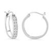 Haus of Brilliance -Silver Diamond Accent Channel Set Style Hoop Earring - 2 of 4