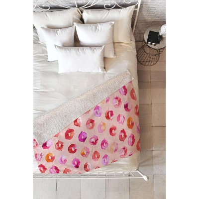 Ninola Design Sweet Pink Lips Fleece Blanket, 50x60 - Deny Designs