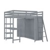 Full Size Loft Bed with Wardrobe, Desk and Shelves - 4 of 4