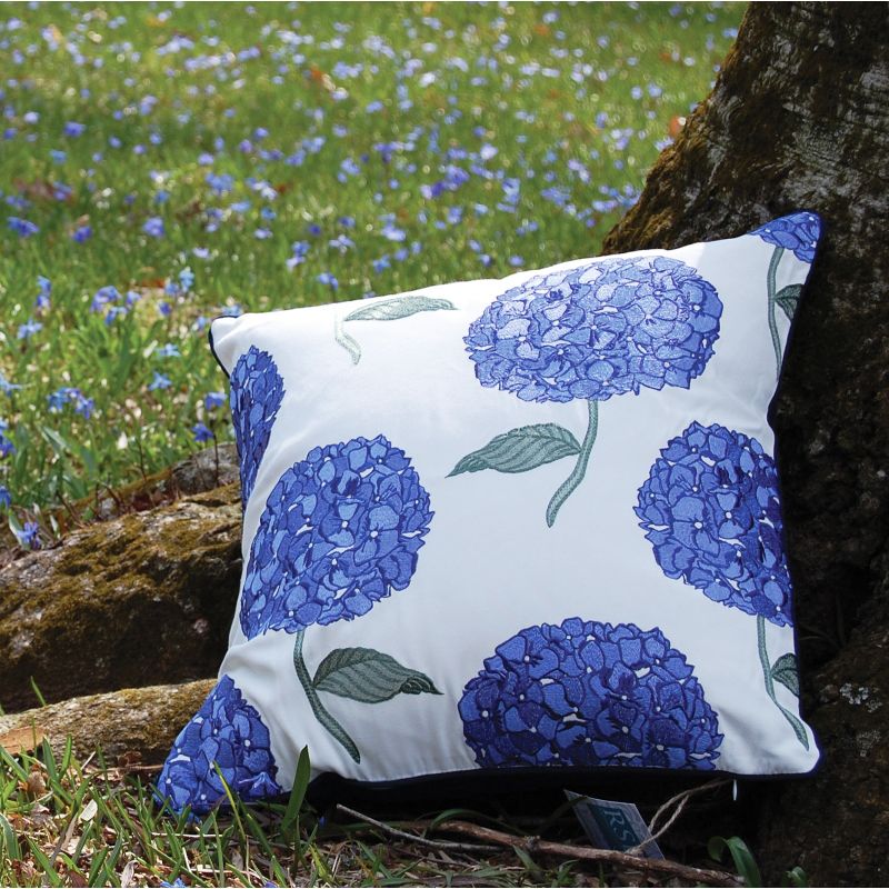 RightSide Designs Hydrangea Pattern Indoor / Outdoor Throw Pillow, 3 of 6