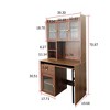 GDFStudio Vale Modern 90° Rotating Office Desk with Glass Doors, Storage Shelves and Drawer - 3 of 4