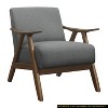 CENGHU Modern Accent Chair, Fabric Upholstered 1pc Arm Chair, Living Room Chair with Walnut Finish Wood, Cushion Back and Seat Furniture - 2 of 4