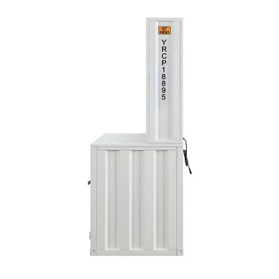 White Wood Writing Desk with Hutch and Drawer