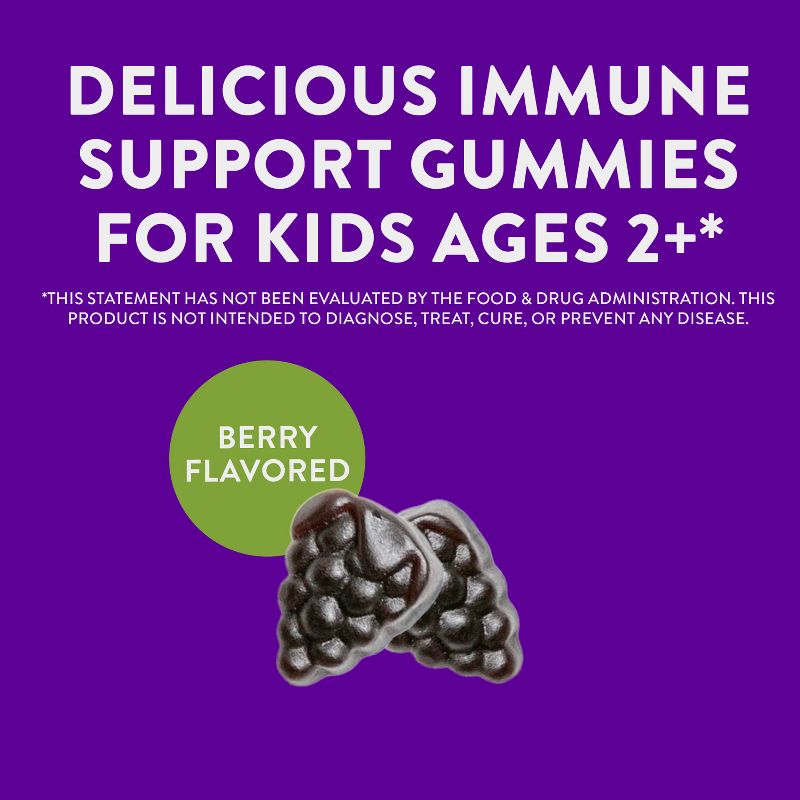 Nature&#39;s Way Sambucus Immune Gummies for Kids with Elderberry Vitamin C and Zinc - 60ct, 5 of 14