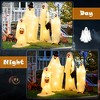 Costway 4 PCS Halloween Light up White Cloth Ghosts Life-size Standing Ghost Family with Red and Warm White LED Lights - 3 of 4