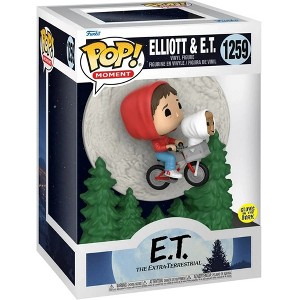 Funko E.T. The Extraterrestrial, Elliott Flying w/ E.T. Moon #1259 Glows in the Dark 8 inch large - 1 of 4