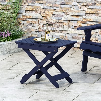 15"D x 22.75"W x 18.25"H Outdoor Folding Wooden Side Table