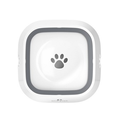 ELS Pet White and Gray Floating Disk Dog and Cat Bowl, 1L