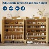 GustoWave Rattan Shoe Storage Cabinet with Adjustable Shelves for Entryway Hallway - 3 of 4