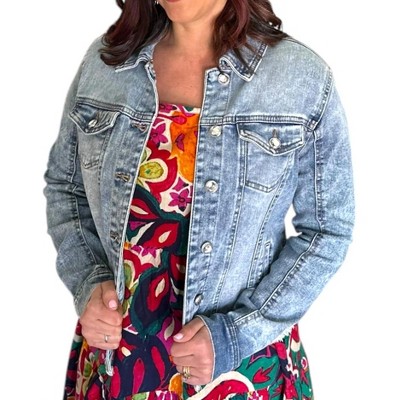 Women's Frayed Denim Jacket - Pine Apparel