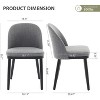 Upholstered Dining Chairs Set of 2, Modern Fabric Dining Room Chairs with High Back and Wooden Legs, for Kitchen or Restaurant - 2 of 4