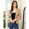 YesFashion Womens Classic 3/4 Sleeve Blazer Draped Open Front Jackets Lapel Work Office Cropped Blazer - 3 of 4