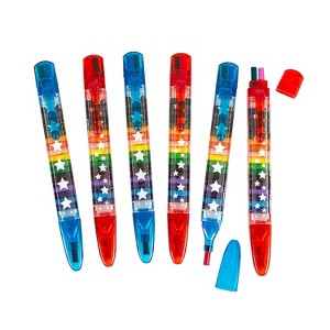 Fun Express Patriotic Glitter Stacking Point Crayons - 12 Pc. - 1 of 1