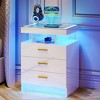 Fredees Nightstand with Wireless Charging Station, Modern Bedside Table with Drawer Storage, Suitable for Bedroom - 3 of 4