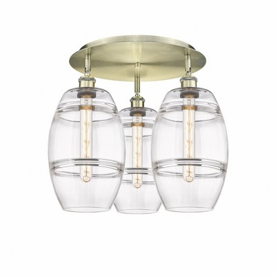 Vaz - 3 Light Flush Mount In Industrial Style-10.88 Inches Tall and 19.75 Inches Wide